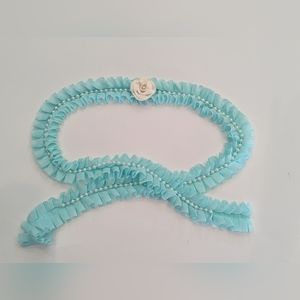 Something Blue bridal Belt sash pearl floral chiffon ruffle maternity photo etsy